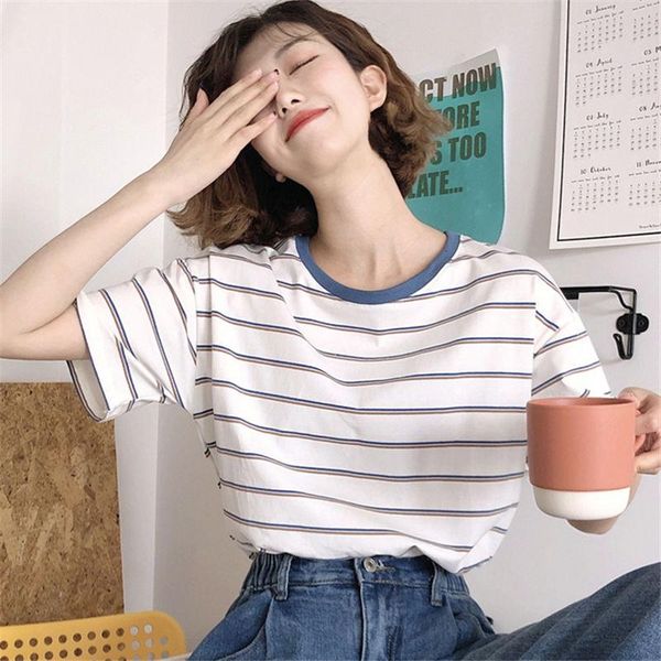 women's t-shirt harajuku short sleeve striped women summer korean ulzzang tees shirt schoolgirl young style clothes, White
women's t-shirt harajuku short sleeve striped women summer korean ulzzang tees shirt schoolgirl young style clothes, White