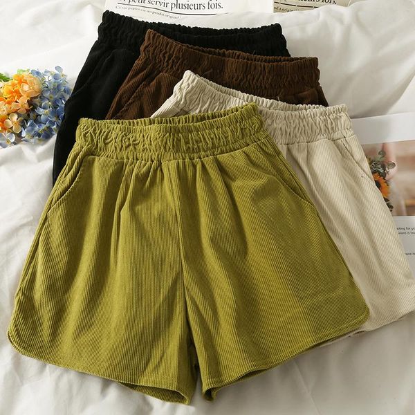 women's shorts women vintage corduroy short pants high waist elastic bottom korean style pockets streetwear basic casual, White;black
women's shorts women vintage corduroy short pants high waist elastic bottom korean style pockets streetwear basic casual, White;black