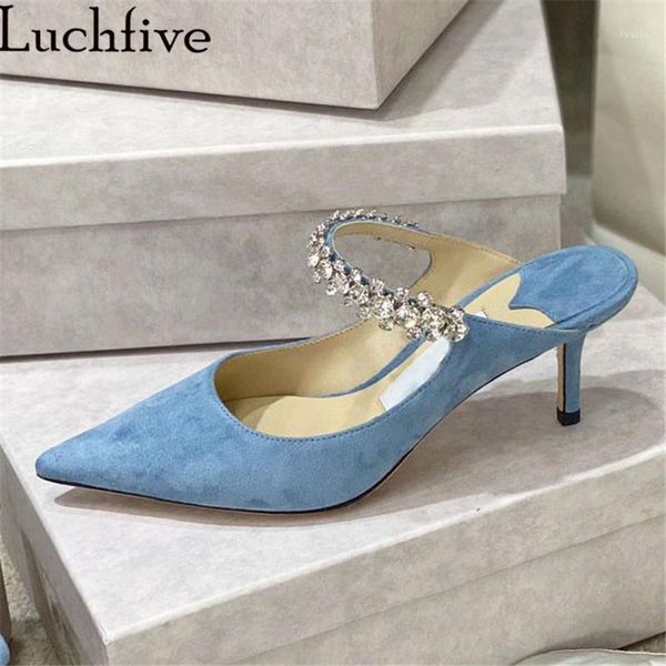 quality crystal strap kitten heel slippers women light suede pointy flat bottom mule 2021 summer formal party shoes mujer1, Black
quality crystal strap kitten heel slippers women light suede pointy flat bottom mule 2021 summer formal party shoes mujer1, Black