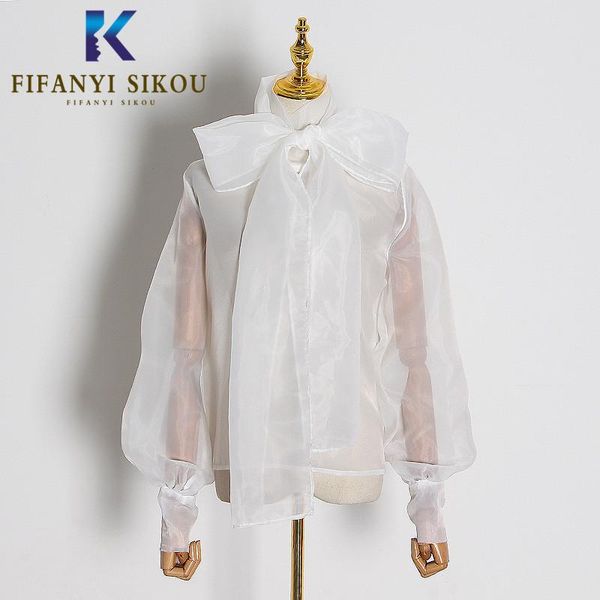 women's blouses & shirts organza shirt women fashion puff sleeve bow tie elegant womens and loose long 2021 spring, White
women's blouses & shirts organza shirt women fashion puff sleeve bow tie elegant womens and loose long 2021 spring, White