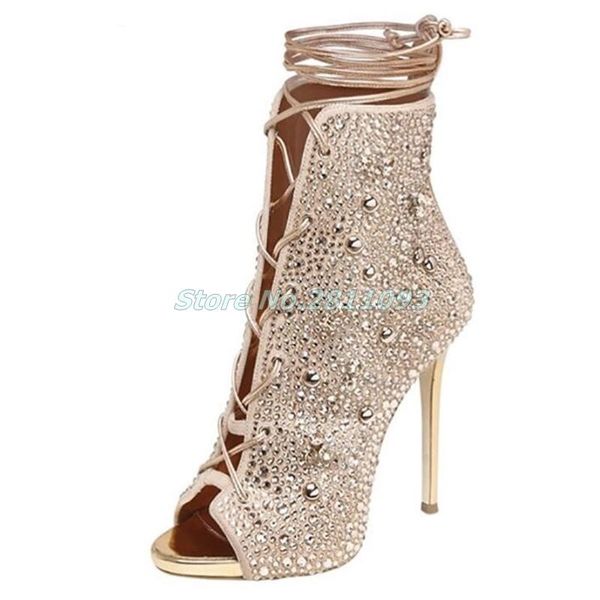 boots selling gold crystal embellished high heel est open toe lace-up gladiator sandal woman ankle boot, Black
boots selling gold crystal embellished high heel est open toe lace-up gladiator sandal woman ankle boot, Black