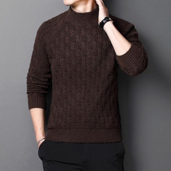 men's sweaters men 2021 autumn winter fashion solid color pullovers thicken warm knitted male mock neck casual sweater o134, White;black
men's sweaters men 2021 autumn winter fashion solid color pullovers thicken warm knitted male mock neck casual sweater o134, White;black