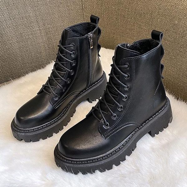 boots autumn 2021 flat-bottomed casual women's thick-soled british in the tube., Black
boots autumn 2021 flat-bottomed casual women's thick-soled british in the tube., Black