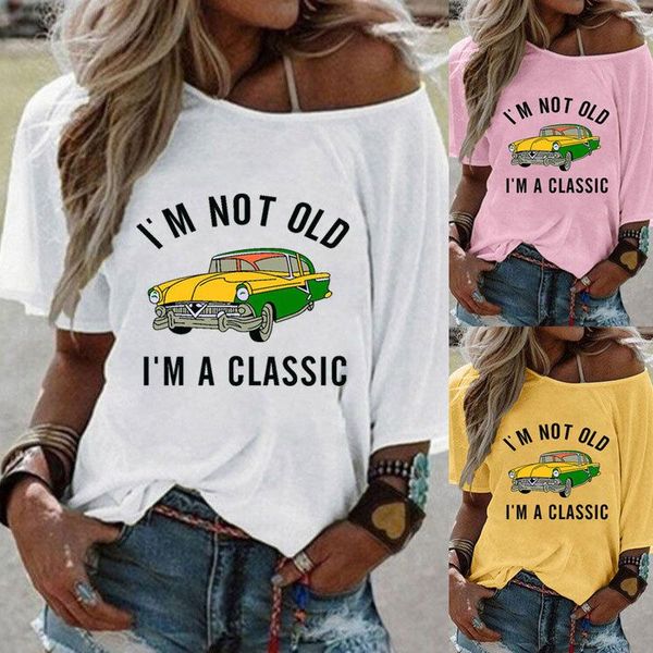 women's t-shirt summer fashion casual loose letter printing one-shoulder bat sleeve plus size cotton short-sleeved, White
women's t-shirt summer fashion casual loose letter printing one-shoulder bat sleeve plus size cotton short-sleeved, White