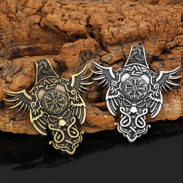 northern european culture men's accessories new double crow domineering rune necklace, Silver
northern european culture men's accessories new double crow domineering rune necklace, Silver