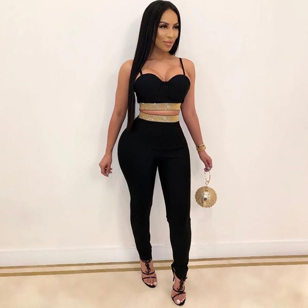 two piece dress fashion 2021 summer women 2 bandage set sleeveless sheath long pants beading club runway party sets, White
two piece dress fashion 2021 summer women 2 bandage set sleeveless sheath long pants beading club runway party sets, White