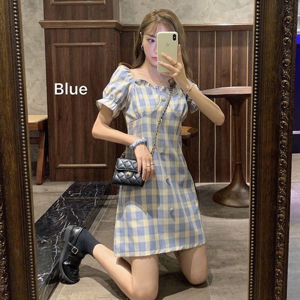 casual dresses women summer plaid short sleeve dress vestido de mujer femme robe, Black;gray
casual dresses women summer plaid short sleeve dress vestido de mujer femme robe, Black;gray