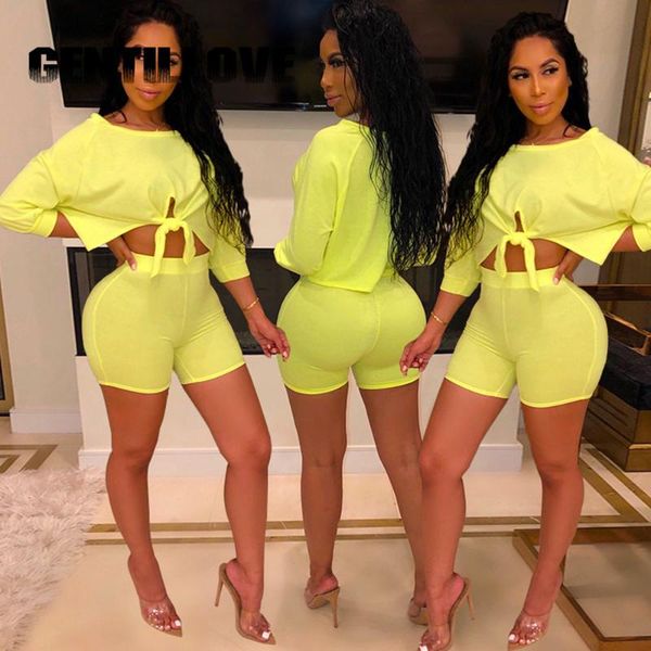 two piece set women short outfits for female fashion casual sports o-neck solid color bandage long sleeve crop women's tracksuits, Gray
two piece set women short outfits for female fashion casual sports o-neck solid color bandage long sleeve crop women's tracksuits, Gray