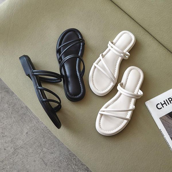 sandals soft-soled and slippers wear women's 2021 thin belt with thick platform wild fairy sandals., Black
sandals soft-soled and slippers wear women's 2021 thin belt with thick platform wild fairy sandals., Black
