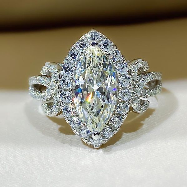 cluster rings vintage 100% 925 sterling 6*12mm high carbon diamond women's set fine fashion jewelry, Golden;silver
cluster rings vintage 100% 925 sterling 6*12mm high carbon diamond women's set fine fashion jewelry, Golden;silver