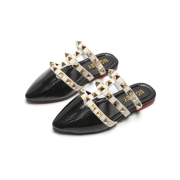 slipper cozulma girls patent leather non-slip beach sandals kids soft sole summer rivet slippers shoes children 26-35, Black;grey
slipper cozulma girls patent leather non-slip beach sandals kids soft sole summer rivet slippers shoes children 26-35, Black;grey