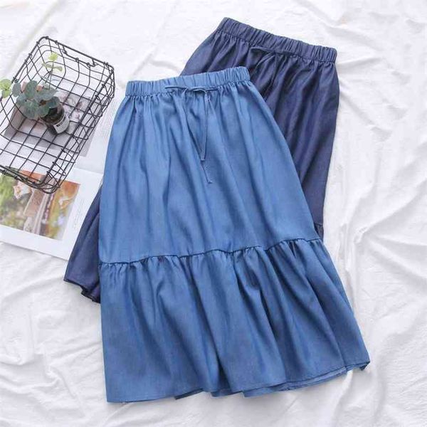 summer elastic high waist slim simple denim long skirt casual all-match loose women a-line pleated 210527, Black
summer elastic high waist slim simple denim long skirt casual all-match loose women a-line pleated 210527, Black