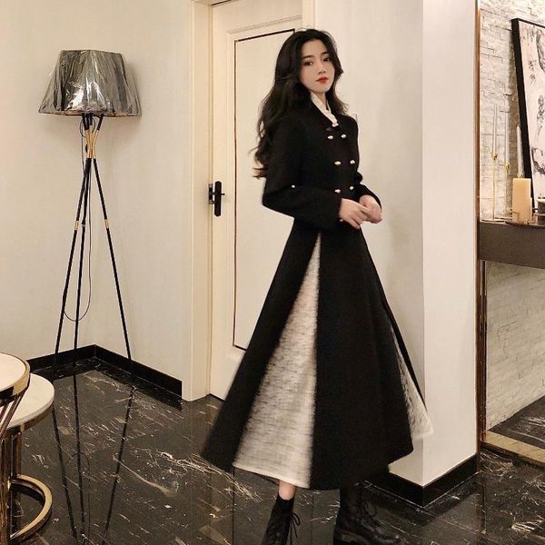 women's wool & blends autumn elegant coat fashion black long coats classic korean woolen overcoat warmness oversize outwear wholesale
women's wool & blends autumn elegant coat fashion black long coats classic korean woolen overcoat warmness oversize outwear wholesale