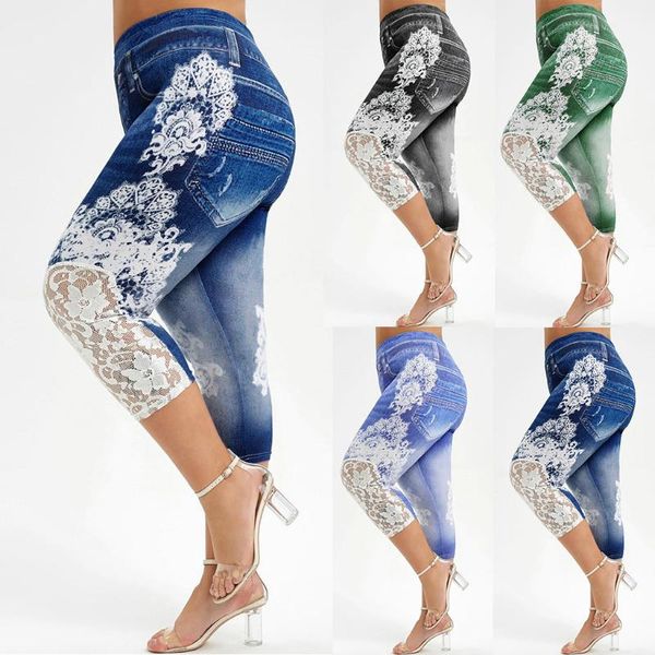 women's pants & capris fashion women plus size lace printing splice elastic waist casual leggings bodybuilding jeggings trousers, Black;white
women's pants & capris fashion women plus size lace printing splice elastic waist casual leggings bodybuilding jeggings trousers, Black;white