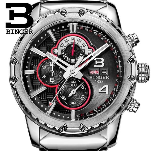 wristwatches switzerland watches men binger quartz men's watch multifunctional military sglowwatch b6011, Slivery;brown
wristwatches switzerland watches men binger quartz men's watch multifunctional military sglowwatch b6011, Slivery;brown