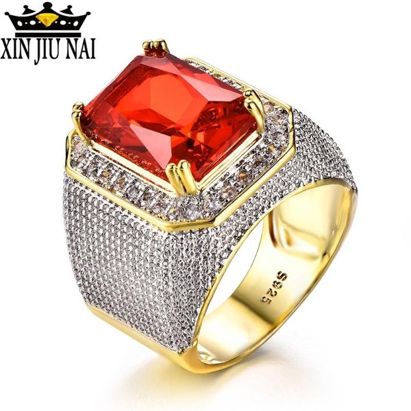 cluster rings 925 anillos silver rock exaggerated men's 18k gold zircon ring micro set with ruby hip hop vintage cowboy man jewelry, Golden;silver
cluster rings 925 anillos silver rock exaggerated men's 18k gold zircon ring micro set with ruby hip hop vintage cowboy man jewelry, Golden;silver