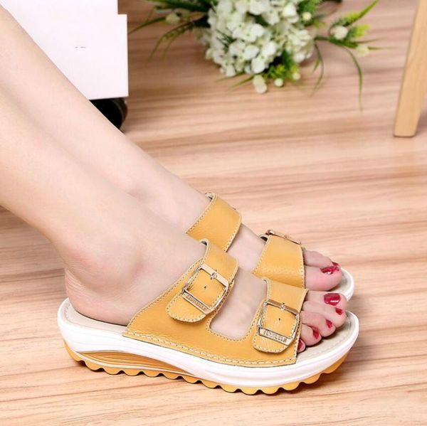 sandals women wedges ladies open toe round buckle black yellow white platform shoes
sandals women wedges ladies open toe round buckle black yellow white platform shoes