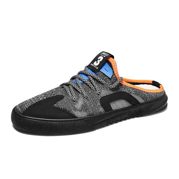 men slippers summer air mesh garden shoes croc youth personality boy flat sandals slippers, Black 
men slippers summer air mesh garden shoes croc youth personality boy flat sandals slippers, Black