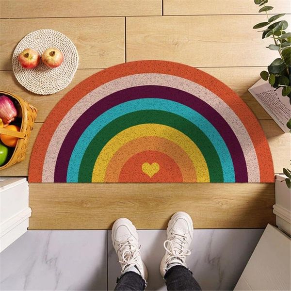 carpets semicircle door mats outdoor indoor antiwear pvc waterproof ant-slip bedroom rugs and rainbow printed entrance doormat
carpets semicircle door mats outdoor indoor antiwear pvc waterproof ant-slip bedroom rugs and rainbow printed entrance doormat