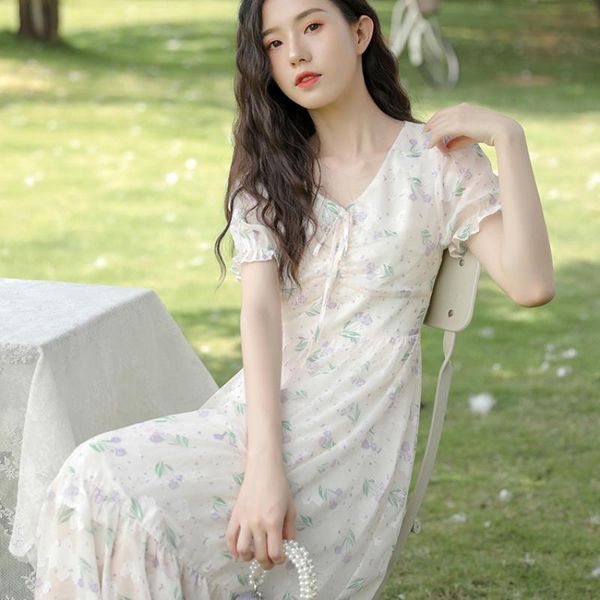 party dresses purple apricot french fairy first love long a-line tea break skirt chiffon puff sleeve floral dress female summer v-neck, White;black
party dresses purple apricot french fairy first love long a-line tea break skirt chiffon puff sleeve floral dress female summer v-neck, White;black