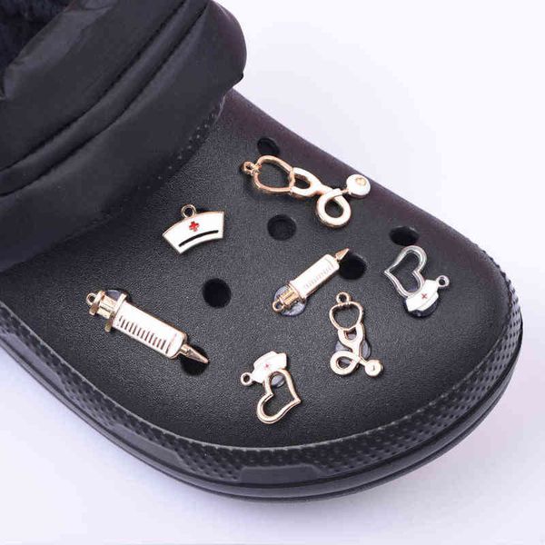 shoes accessories 1 pcs metal croc charms crown butterfly clog shoe charm love nurse needle decoration leaf diamonds pin bracelet 220121, White;pink
shoes accessories 1 pcs metal croc charms crown butterfly clog shoe charm love nurse needle decoration leaf diamonds pin bracelet 220121, White;pink