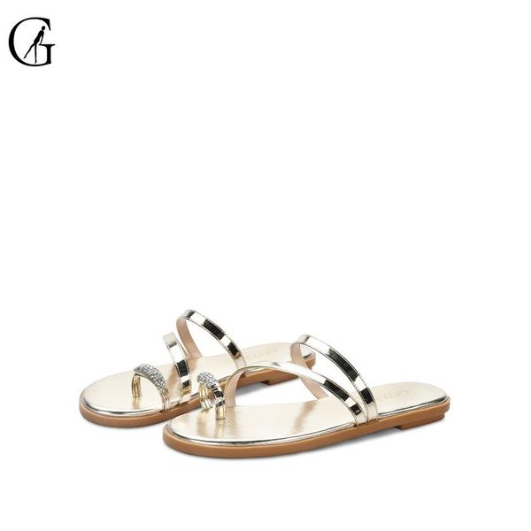 women's slippers pu bright gold silver round toe fashion casual comfortable flat-soled sandals lady size 32-42, Black
women's slippers pu bright gold silver round toe fashion casual comfortable flat-soled sandals lady size 32-42, Black