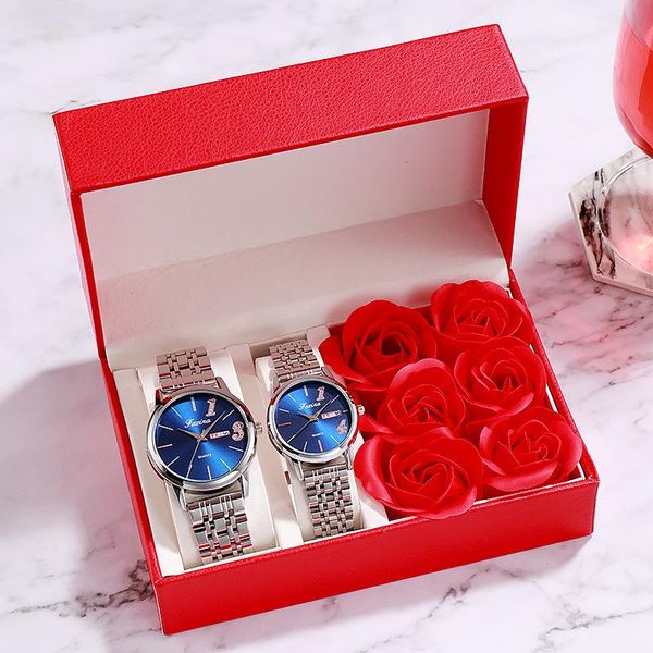 wristwatches fashion couple watch waterproof quartz stainless steel strap women's rose gift box montre femme, Slivery;brown
wristwatches fashion couple watch waterproof quartz stainless steel strap women's rose gift box montre femme, Slivery;brown