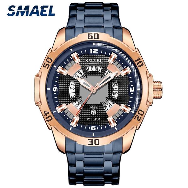 wristwatches smael blue mens watches stainless steel waterproof wristwatch quartz sport watch men relogio masculino, Slivery;brown
wristwatches smael blue mens watches stainless steel waterproof wristwatch quartz sport watch men relogio masculino, Slivery;brown