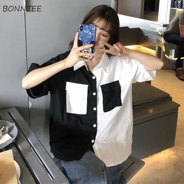 women's t-shirt women t-shirts patchwork pockets turn-down collar leisure loose designer fashion korean style all-match soft daily stud, White
women's t-shirt women t-shirts patchwork pockets turn-down collar leisure loose designer fashion korean style all-match soft daily stud, White