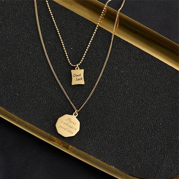 pendant necklaces meyrroyu stainless steel 2 layer gold color coins square necklace for women 2021 trend gift party fashion jewelry collier, Silver
pendant necklaces meyrroyu stainless steel 2 layer gold color coins square necklace for women 2021 trend gift party fashion jewelry collier, Silver