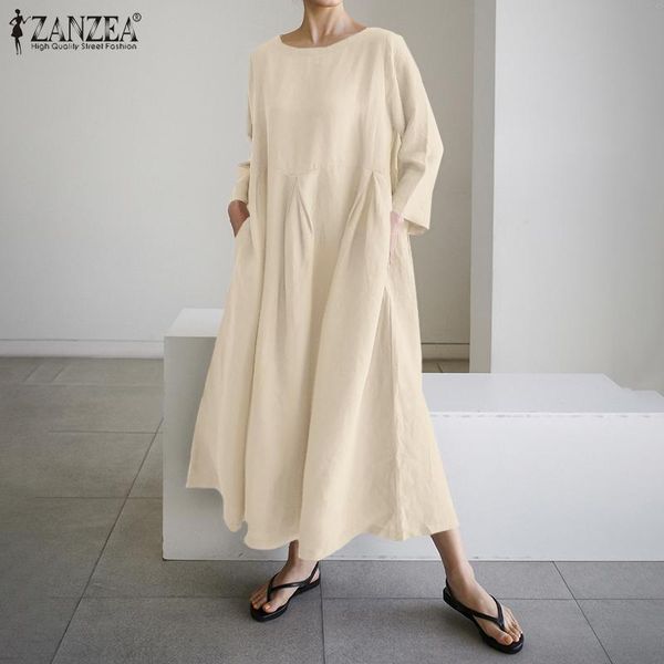 casual dresses zanzea autumn women dress elegant sundress o neck long sleeve solid vestido vintage pleated loose party robe, Black;gray
casual dresses zanzea autumn women dress elegant sundress o neck long sleeve solid vestido vintage pleated loose party robe, Black;gray