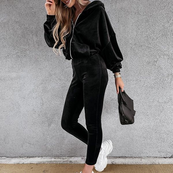 women velvet two piece casual sets long sleeve zipper coat elactic high waist pants outfits fashion streetwear hoodie suits xx, White
women velvet two piece casual sets long sleeve zipper coat elactic high waist pants outfits fashion streetwear hoodie suits xx, White