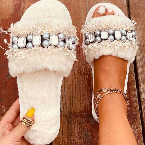 women slippers rhinestone furry plush ladies luxury beaded fluffy woman causal comfort home shoes winter indoor female slipper, Black
women slippers rhinestone furry plush ladies luxury beaded fluffy woman causal comfort home shoes winter indoor female slipper, Black