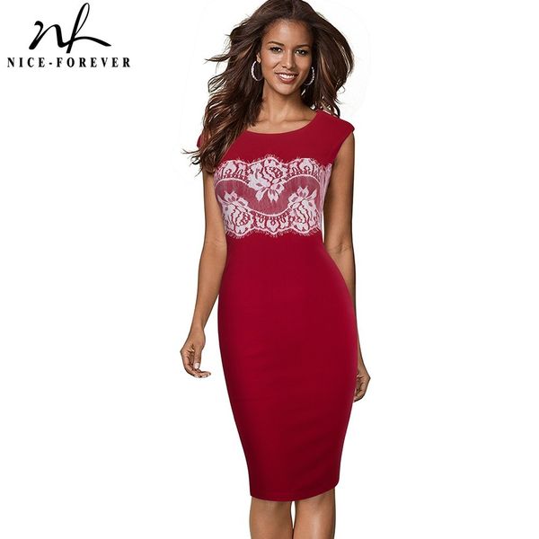 nice-forever summer womenwhite lace patchwork elegant dresses formal business party bodycon sheath dress 767 210419, White
nice-forever summer womenwhite lace patchwork elegant dresses formal business party bodycon sheath dress 767 210419, White