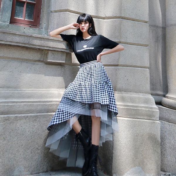 fall black white lattice pattern womens skirts stitching cover mid length irregular mesh pettiskirt pleated
fall black white lattice pattern womens skirts stitching cover mid length irregular mesh pettiskirt pleated