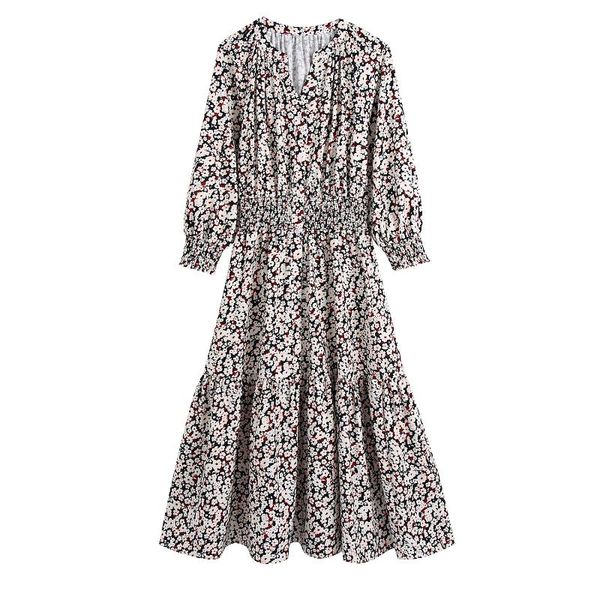 casual dresses 2021 women vintage floral v neck ruffles long dress sleeve female elegant vestidos, Black;gray
casual dresses 2021 women vintage floral v neck ruffles long dress sleeve female elegant vestidos, Black;gray