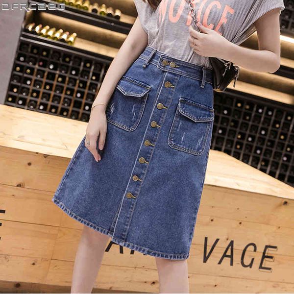 casual dresses streetwear plus size denim skirt women summer a-line high waist saia midi single button scratched ripped jeans jupe, Black;gray 
casual dresses streetwear plus size denim skirt women summer a-line high waist saia midi single button scratched ripped jeans jupe, Black;gray