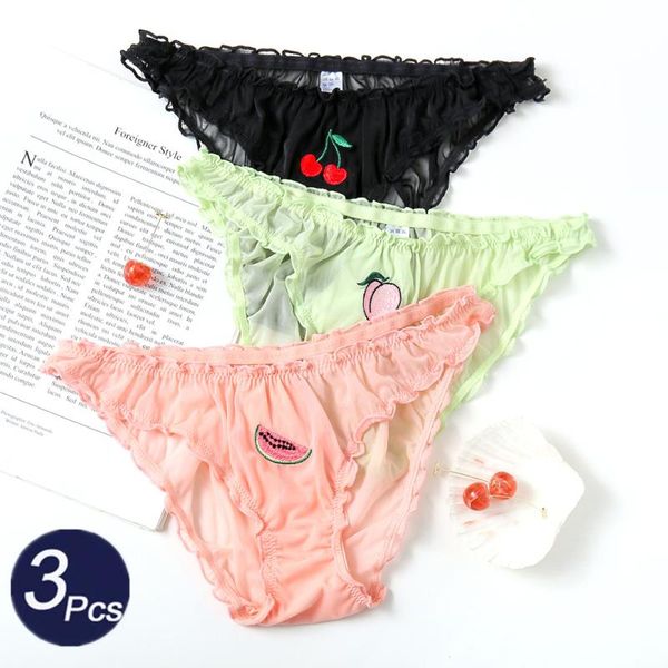 women's panties 3 pcs/sets women lace lingerie temptation low-waist fruit ins embroidery transparent briefs seamless underwear, Black;pink
women's panties 3 pcs/sets women lace lingerie temptation low-waist fruit ins embroidery transparent briefs seamless underwear, Black;pink