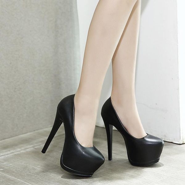 dress shoes women wedding pumps round toe platform high heels stiletto solid color genuine leather model summer 2021, Black
dress shoes women wedding pumps round toe platform high heels stiletto solid color genuine leather model summer 2021, Black