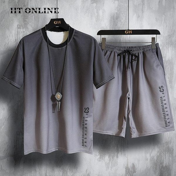 men's tracksuits men sets fashion summer short sleeve tracksuit gradient color t shirt 2 pcs shorts casual set sportswear fitness jogge, Gray
men's tracksuits men sets fashion summer short sleeve tracksuit gradient color t shirt 2 pcs shorts casual set sportswear fitness jogge, Gray