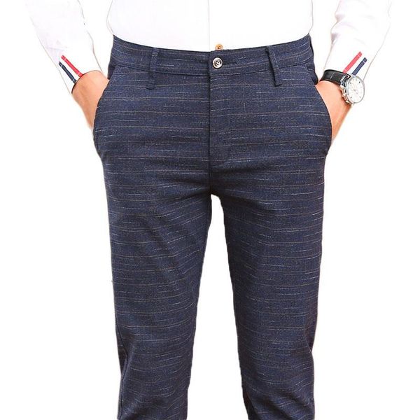 men's pants 2021 casual korean version of slim business plaid trousers classic stretch small straight full length, Black
men's pants 2021 casual korean version of slim business plaid trousers classic stretch small straight full length, Black