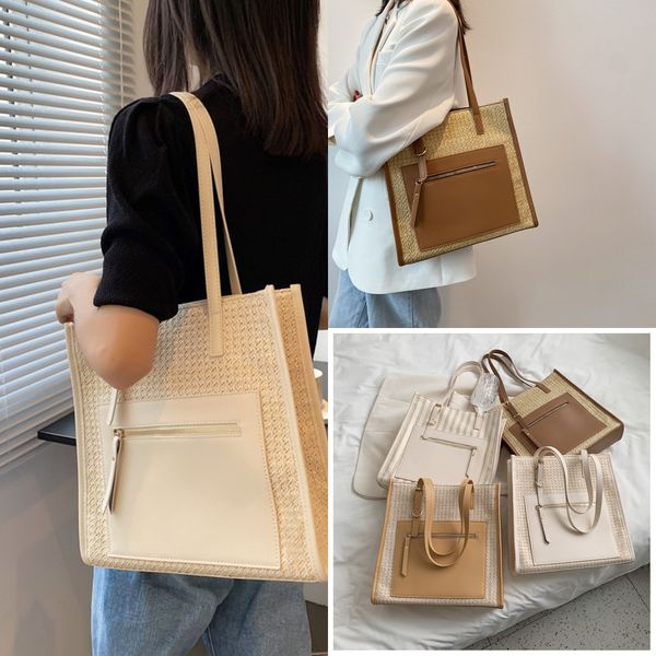 large capacity tote women's bag new woven shoulder student book hand style commuting handbags
large capacity tote women's bag new woven shoulder student book hand style commuting handbags