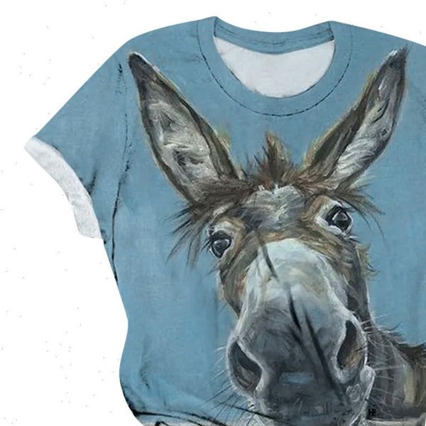 womens t shirt plus size 3xl women shirts 3d animal donkey print short sleeve summer cotton female woman casual, White
womens t shirt plus size 3xl women shirts 3d animal donkey print short sleeve summer cotton female woman casual, White