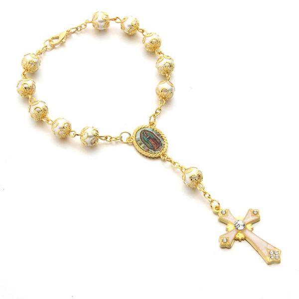 hand catenary accessories: catholic rosary gold bracelet glass pearl christ cross jesus virgin bracelet, Black
hand catenary accessories: catholic rosary gold bracelet glass pearl christ cross jesus virgin bracelet, Black