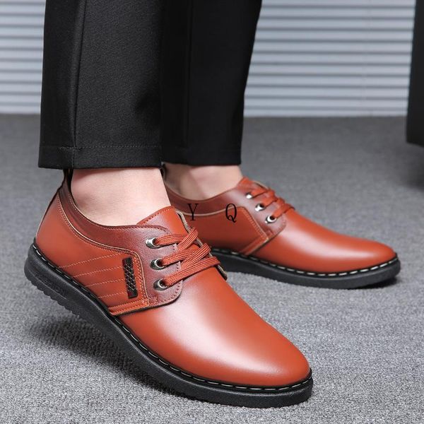 spring/summer men's business casual leather shoes trend formal breathable lace-up low-dad dress, Black
spring/summer men's business casual leather shoes trend formal breathable lace-up low-dad dress, Black
