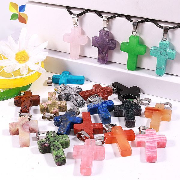 fashion cross rose quartz crystal opalite unakite agate pendant reiki healing crystal chakra pendants necklace for women jewelry wholesale, Silver
fashion cross rose quartz crystal opalite unakite agate pendant reiki healing crystal chakra pendants necklace for women jewelry wholesale, Silver