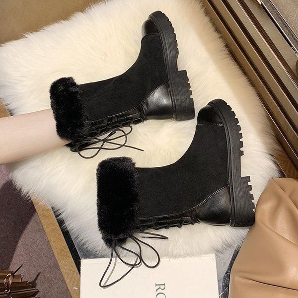 winter mid calf boots female lplatform for women ace up flock ladies plush square heels casual shoes woman footwear, Black
winter mid calf boots female lplatform for women ace up flock ladies plush square heels casual shoes woman footwear, Black
