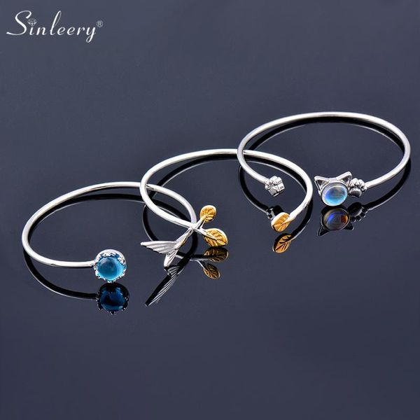 bangle sinleery cat butterfly moon blue star yellow leaves open silver color bracelets for women wedding accessories sl037 ssp, Black
bangle sinleery cat butterfly moon blue star yellow leaves open silver color bracelets for women wedding accessories sl037 ssp, Black