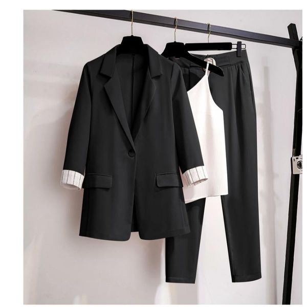 women's two piece pants office lady suit set women 3 blazer + tank three-piece plaid casual fashion suits, White
women's two piece pants office lady suit set women 3 blazer + tank three-piece plaid casual fashion suits, White