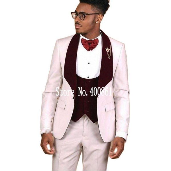 handsome ivory paisley men's toast suits evening dress burgundy velvet collar groom tuxedos (jacket+pants+vest+tie) w:131 & blazers, White;black
handsome ivory paisley men's toast suits evening dress burgundy velvet collar groom tuxedos (jacket+pants+vest+tie) w:131 & blazers, White;black